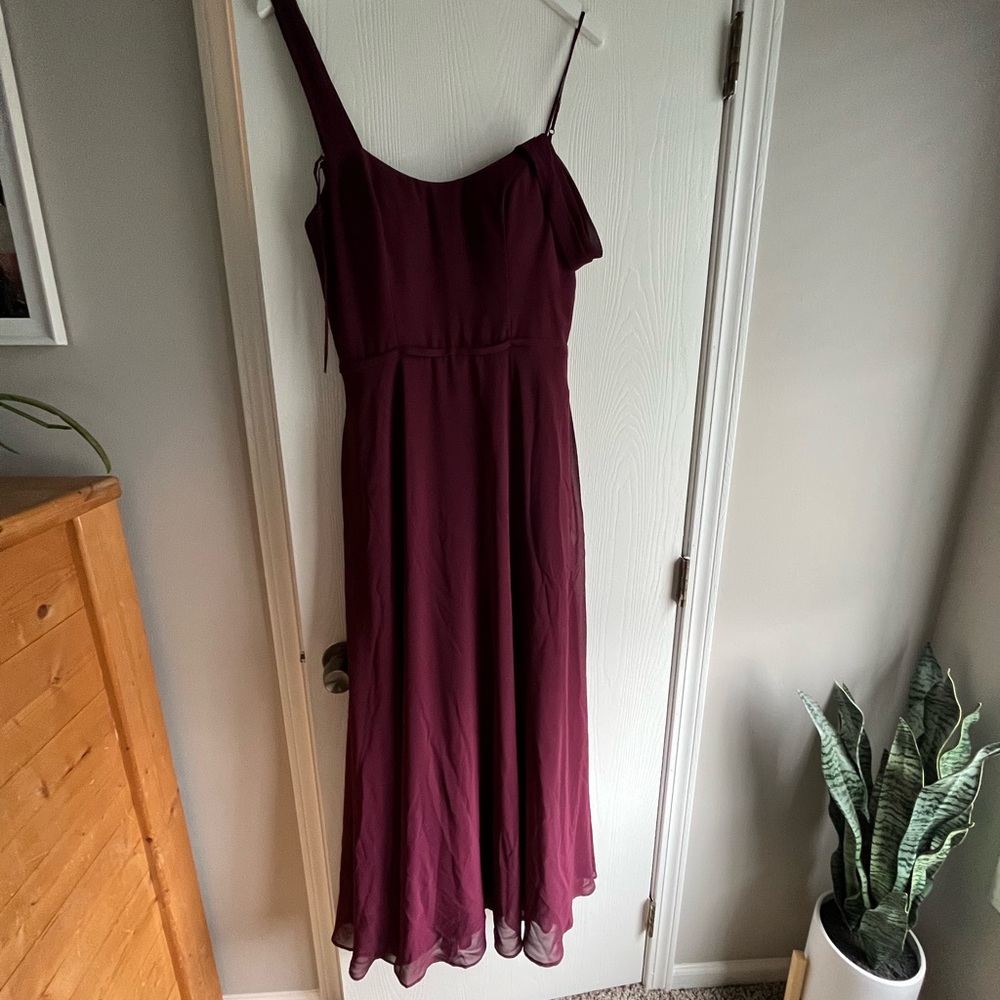 Dear Cleo Wine Colored Bridesmaid Dress